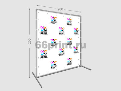 заказать печать Пресс волл 200х200 см. (конструкция + баннер с печатью 720 dpi)